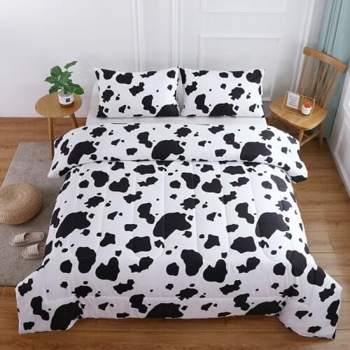 SUCSES 2-Pieces Milk Cow Print Comforter Set Twin Size Soft Microfiber Lightweight Duvet Insert Quilt Set