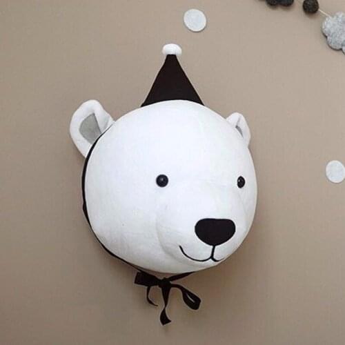 Animal Heads Wall Hanging Elephant Bear Deer Wall Decor For Children Girl Christmas Birthday Stuffed Toy Nursery Room Decoration