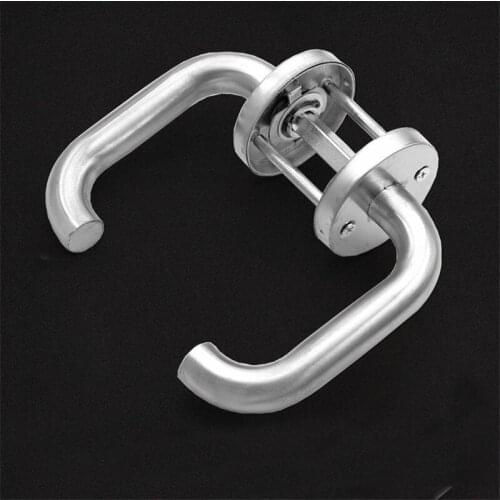 Stainless Steel Door Handles Round Door Lockset Door Handle Hardware Keyless Steel Brushed,Fit for Doors with40-55mm Thickness