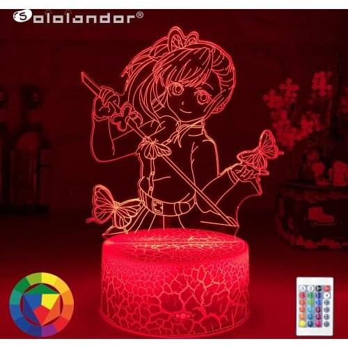 New Anime Demon Slayer Tsuyuri Kanawo Figure Led Night Light for Girls Room Decor Nightlight Kimetsu No Yaiba Gift Table 3d Lamp