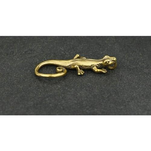New Pure Brass Copper lizard gecko Ornament Brass Pendant Keychain Ornament m027