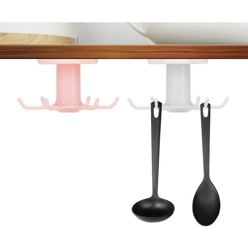 Cabinet Organizer Hook Up Cupboard Hanging Hook Spatula Spoon Storage Rack Kitchen Organizer Wall-mounted Shelf Cabinet Hanger