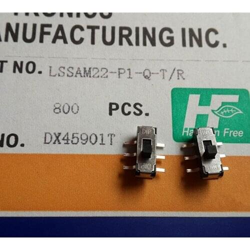 Original new 100% LSSAM22-P1-Q-T/R DIP toggle switch patch 6pin 2gear