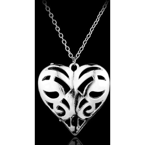 Dongsheng The Vampire Diaries Necklace Caroline Forbes Hollow Heart Pendant Necklace Fashion Jewelry Women Valentines Day Gifts