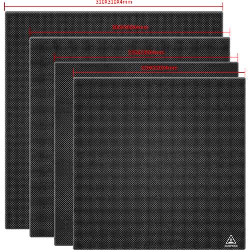 Anet 3D Printer Carbon Silicon Crystal Tempered Glass Build Platform For 3D Printer Heating Bed Table 220/235/300/310mm Size