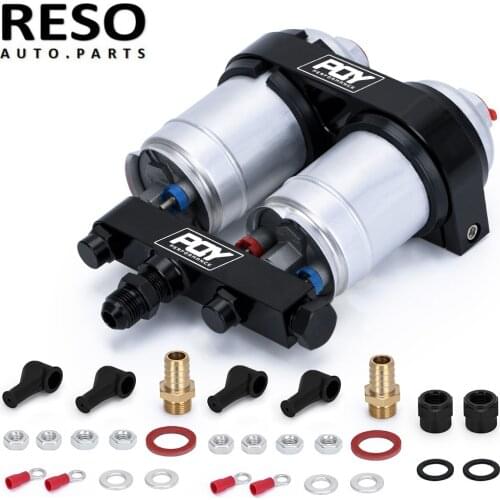 RESO--2PCS 300LPH External Fuel Pump 044 W/ Double Hole Fuel Pump Bracket 0580 254 044