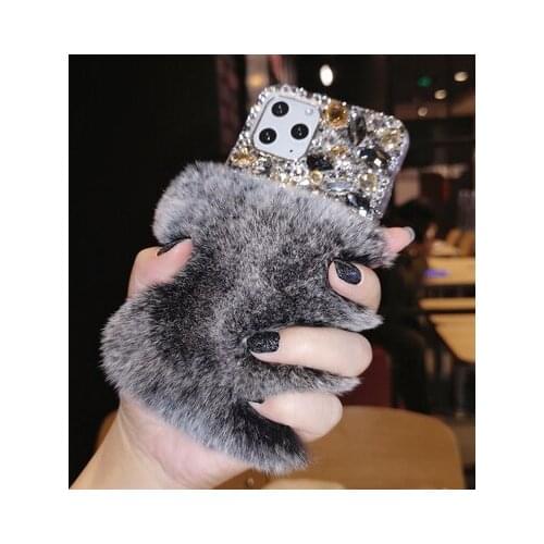 Plush Warm Phone Case for Huawei Honor 9X Pro 8X Max 7X 20 Pro 10 9 8 lite V20 V30 N8 Cute Long Rabbit Furry Fluffy Fur Cover