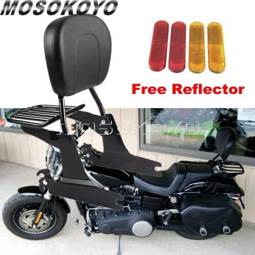 Detachable Passenger Backrest Sissy Motorcycle Luggage Rack For Harley Dyna 2006-Up Street Fat Bob Low Rider Wide Super Glide