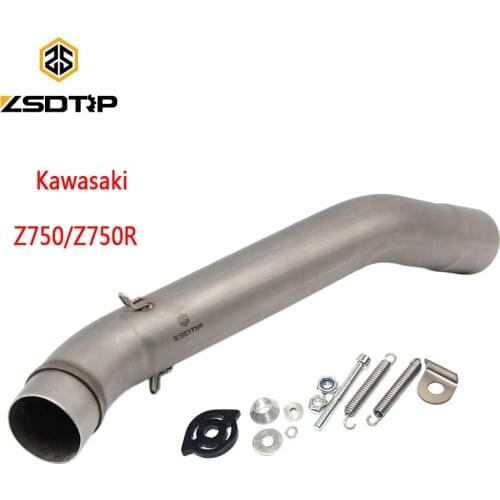 ZSDTRP Motorcycle Exhaust Mid Pipe Z750 51mm Slip On Exhaust Link Pipe Middle Pipe for Kawasaki Z750 2007-2012