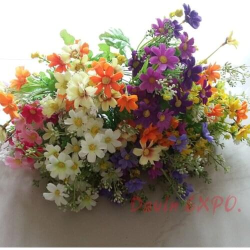 Yoshiko 1pc Artificial silk Daisy Flower bouquet for Wedding Bridal DIY Flower Home Decoration Fake flowers