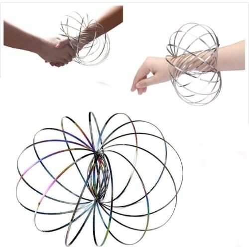 Aniti-stress Magic Toroflux Funny Flow Ring Kinetic Spring Toys Outdoor Game Toys For Children K0296
