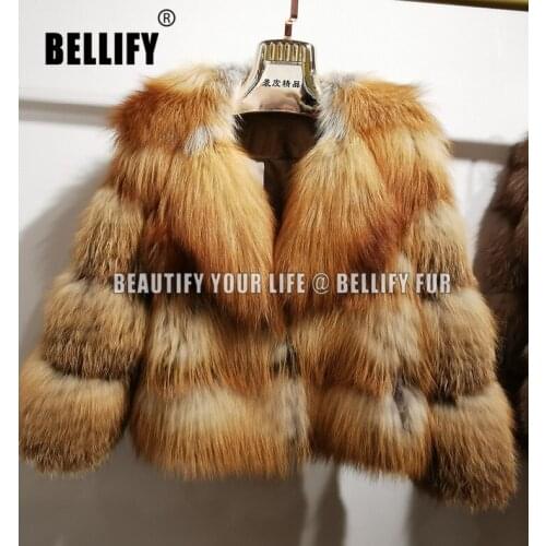 British london Design supber perfect Natural red fox fur jackets plus size Female fur coats