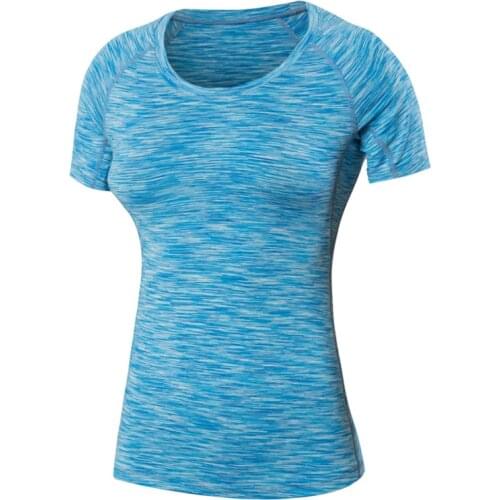 Quality Womens sport shirt compression shirts sexy Gym shirt fitness t-shirt running jersey crossfit cycling jersey women hiit