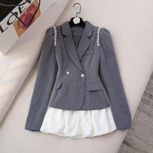 High Quality Fall Korean OL Two Piece Set Women Long Sleeve Blazer Coat + High Waist Skirt Sets Fashion Streetwear 2 Piece Suits