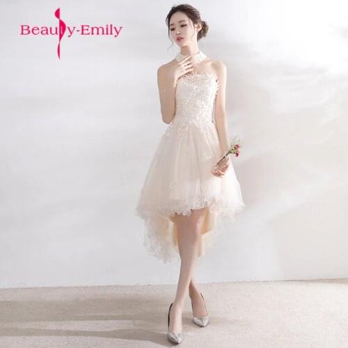 Beauty Emily Lace short Evening Dresses 2019 tulle Homecoming Party dresses Elegant Vestido De Festa Prom Gown