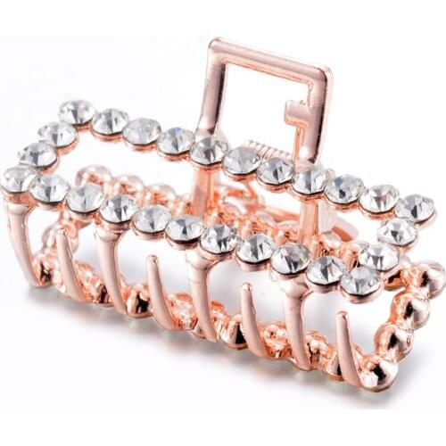 1pcs Geometric Gold Hair Clip For Women Crystal Hair Clip Accessories For Girl Banquet Daily Life Evening Party Wedding Bijoux