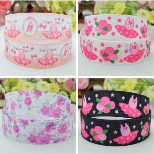 10 Yards 22mm 7/8" Girls Cute cartoon Printed grosgrain ribbon hair bow Headwear DIY hair accessories retail B0929
