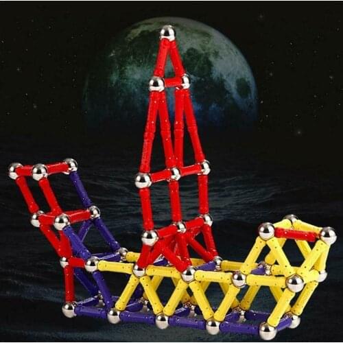 107Pcs Magnetic Building Blocks Sticks Set Construction Toy Educational Bar Magnetic Toys Beads Kids Magnetic Children Deve P1E1