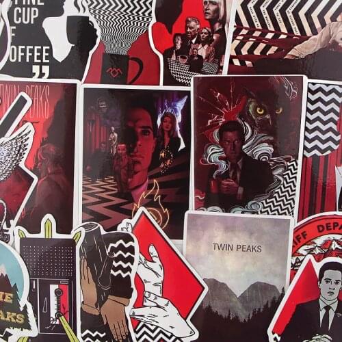 18Pcs Twin Peaks TV Sticker For guitar suitcase fridge laptop stickers waterproof toy toy sticker