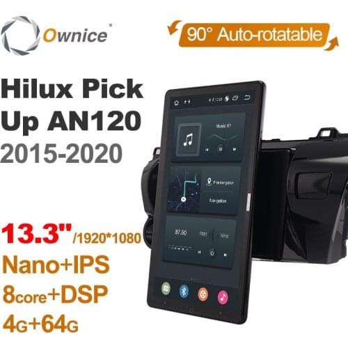 1920*1080 Android 10.0 Ownice 13.3 Inch Rotation Autoradio for Toyota Hilux Pick Up AN120 2015-2020 Car Radio Multimedia DSP