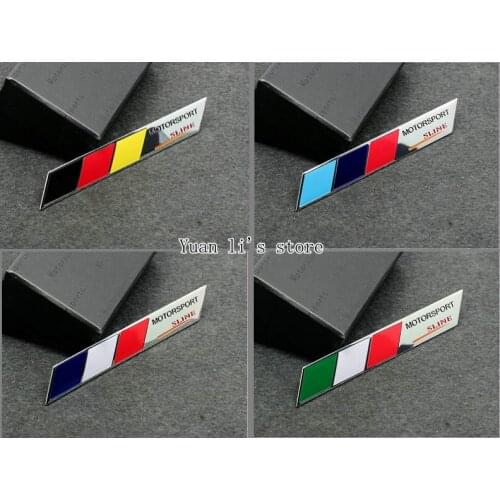 1X sline car Aluminium Alloy Badge Emblems Germany Italy France flag car emblem stick 98*14mm Car Styling