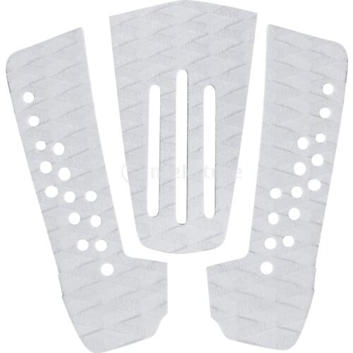 3 Pieces / Set Premium White EVA Diamond Grooved Tail Pads Surfboard Deck Grips Traction Pad Surfing Surf SUP Mat Accessories