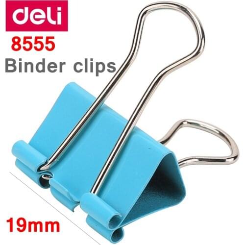 40PCS/BOX Deli 8555 binder clips 3/4" (19mm) color clips paper documents clips