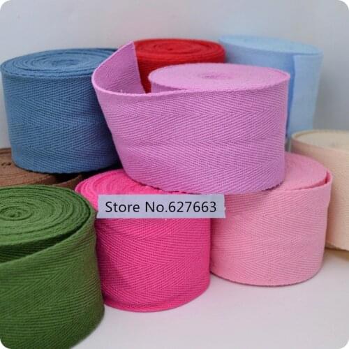 5cm natural,pink,rose red,yellow herringbone/twill cotton tape/Cotton webbing for Diy bag,craft projects