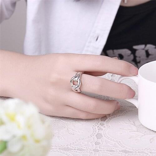 925 Silver Rings For Women Korea Style Engagement Ring Size 8 Bague Femme Anillos Wedding Jewelry Accesories Party Gifts Bijoux
