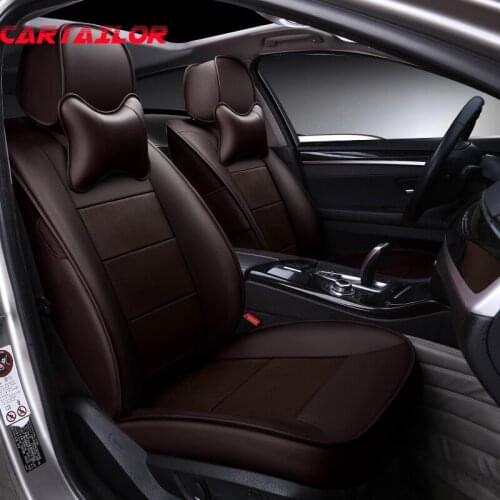 CARTAILOR Cowhide Leather Car Seat Covers Sets for Toyota Land Cruiser Prado Seat Cover Cars Accessories Full Set Complete Black