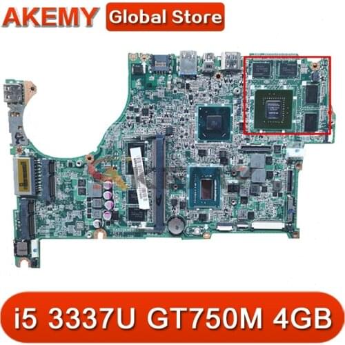 DA0ZQKMB8E0 For ACER V5-572 G V5-472 G Laptop motherboard CPU i5 3337U GPU GT750M 4GB RAM 4GB Test OK Mainboard