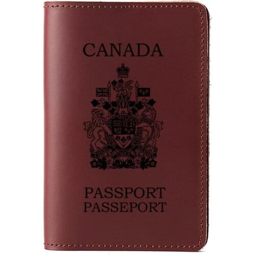 Canadian Passport Holder Travel Accessories case Personalized engrave logo Canada genuine leather passport cover