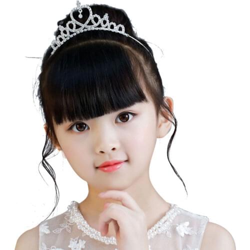 Child Rhinestones Princess Headband Kids Girls Princess Crown Crystal Queen Tiara Headband Prom Crown Party Hairhoop Accessories