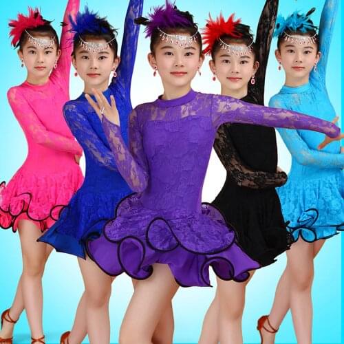 Ballroom Dancing Dresses For Kids Salsa Tango Ruffle Skirt Child Latin Dance Costume Latin Dance Dress For Girls