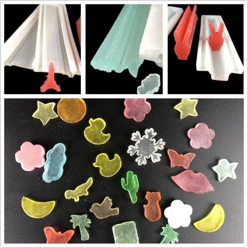 Long Silicon Soap Mold Moon Flower Dolphin Star Heart Shape Tube Column Diy Mold Soap Making Supplies Chocolate Cake Mold