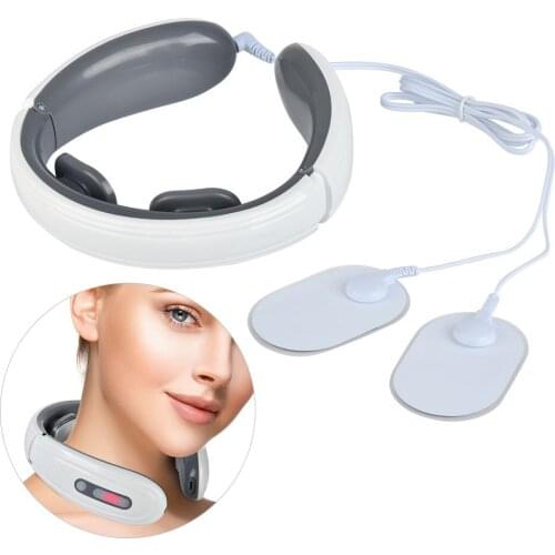 Electric Neck Massager Portable Pulse Neck Massager Cervical Traction Therapy Massage Stimulator Health Care Relaxation Tool