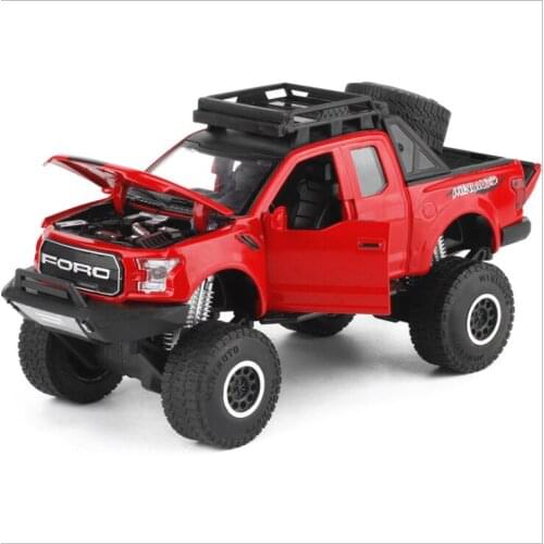 1: 32 Ford pickup truck acousto optic alloy car model childrens toys birthday Christmas New Year gift red car
