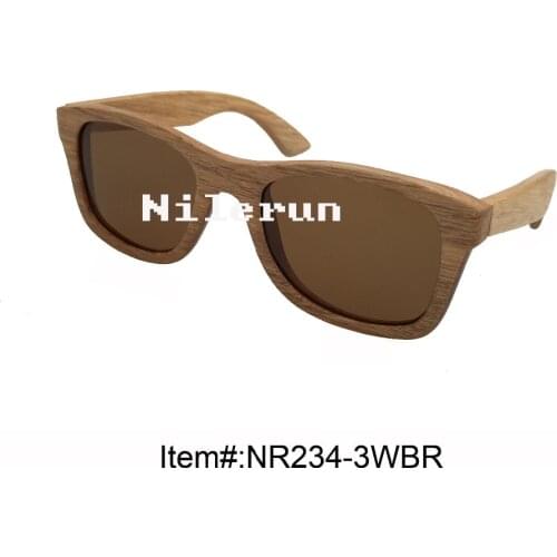 Classic natural solid wood sunglasses