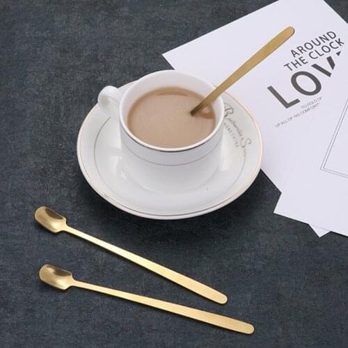 Bar Coffee Spoon Round Head Spoons Gold Stainless Steel Spoon Long Handle