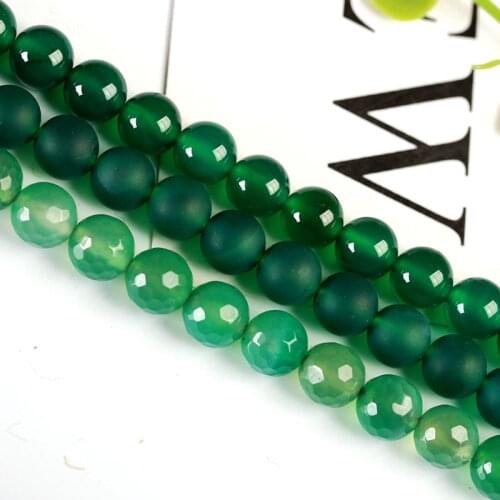High Quality Natural Green Agates Stone Round 2/3/4/6/8/10/12/14mm Necklace Bracelet Jewelry Gem Loose Beads 15 Inch wk23