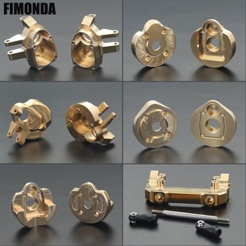 Brass Heavy Duty Counter Weight Steering Knuckles Portal Cover Plates Bumper Mount for 1/10 RC Cwawler Axial SCX10 III Capra