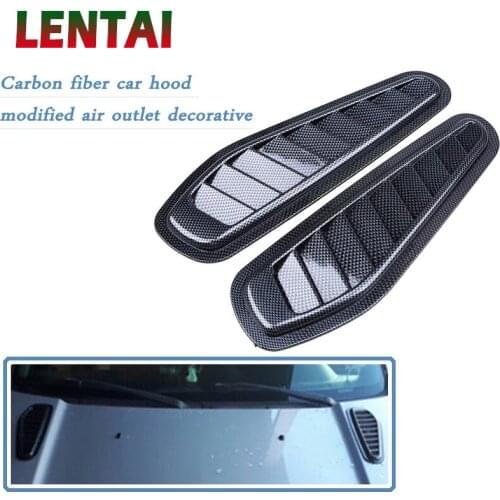LENTAI 1Set Carbon Fiber Car Air Flow Vent Intake Hood Scoop Vent Bonnet Cover For BMW E60 E36 E46 E90 E39 E30 F30 F10 F20 X5