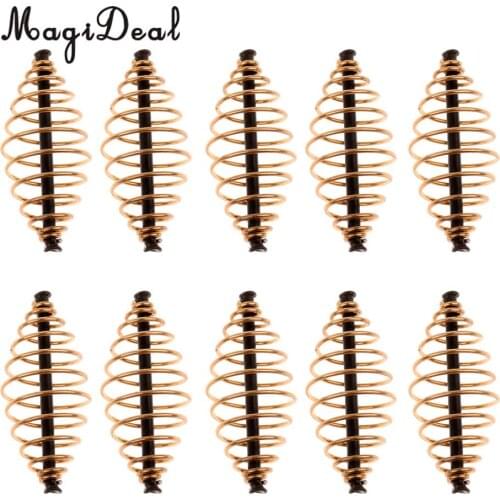 MagiDeal 10pcs Carp Spring Inline Fishing Feeder Coarse Bait Fishing Tackle Cage S M L Fishing Accessories