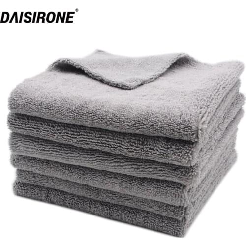 6PCS 40x40cm Super Thick Plush Edgeless Microfiber Towels Car Cleaning Cloths Car Care Microfibre Wax Polishing Detailing Drying