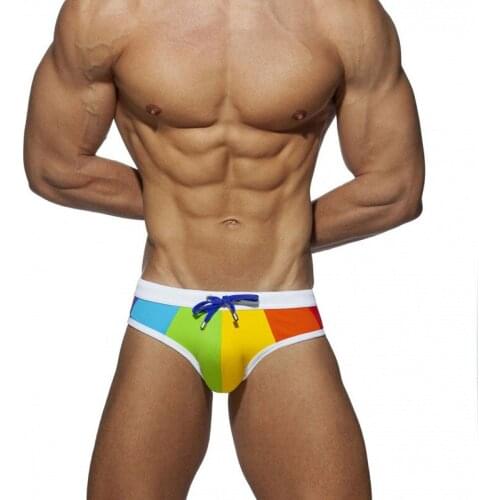 Men Sexy Under Wear Gay Underwear Bikini Men Briefs Rainbow Sissy Soft Mens Briefs Shorts Mens Panties Nylon