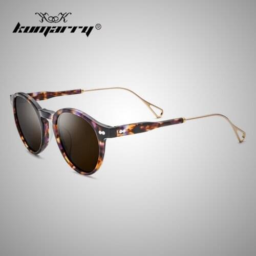KUMARRY 2020 Vintage Round Polarized Sunglasses Men/Women NEW Luxury Sheet Material Frame Drivers Outdoor Glasses UV400 KTM044