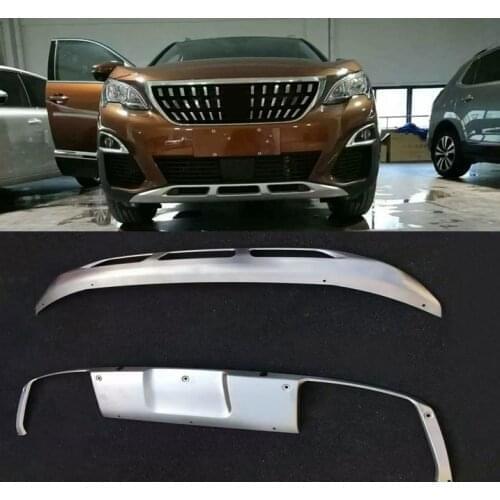 2pcs/set Stainless Steel Front & Rear Bumpers Skid Bumper Cover Protector Molding For Peugeot 3008 3008 GT 2016-2018 Car styling