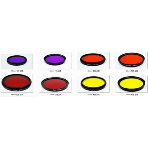 Full Color DSLR Camera Lens Filter 30 37 40.5 43 46 49 52mm 55mm 58mm 62mm 67mm 72mm 77mm Blue Red Orange full color Lens Filter