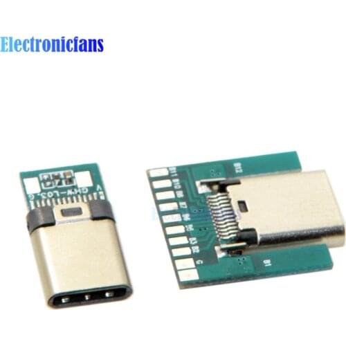 USB 3.1 Type C Connector 24 Pins Male Female Socket Connector Plug for Solder Wire & Cable 24P PCB Board Module
