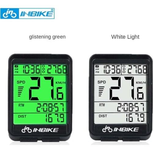 INBIKE Waterproof Bicycle Computer Wireless and Wired MTB Bike Cycling Odometer Stopwatch Speedometer Watch LED Digital Rate CE
